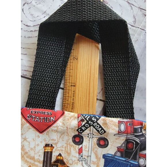 Train Crayon Holder coloring tote bag Handmade Childrens Bag - Picture 6 of 8